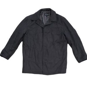 London Fog Men's Gray Wool Pea Coat L